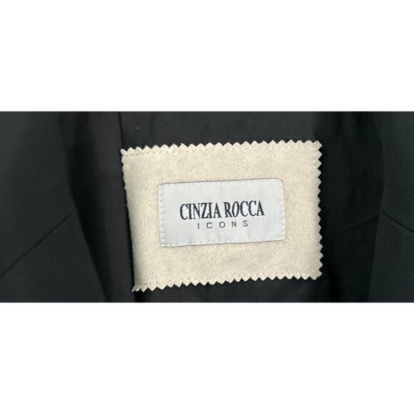 Cinzia Rocca Icons Black Double-Breasted Wool Blend Coat Womens Size 6 Elegant T - Picture 8 of 14